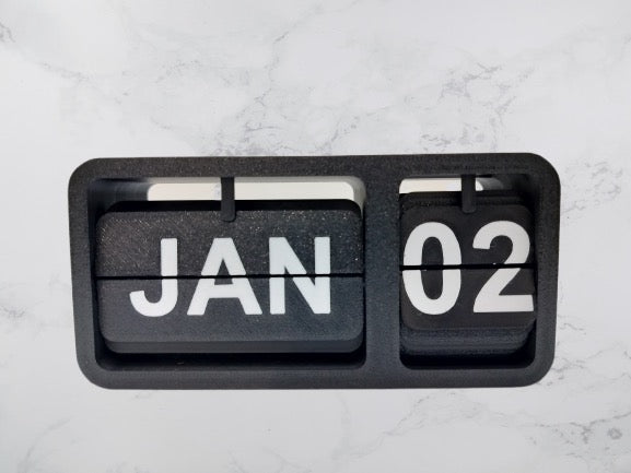 Modern 3D Printed Flip Calendar – Desk Display Piece